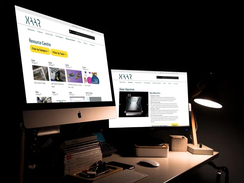 Xaar website screenshots